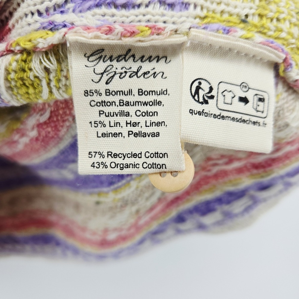 Gudrun Sjoden Floral OrganicCotton Blend Cardigan Sweater Women's‎ size XL - Picture 3 of 7